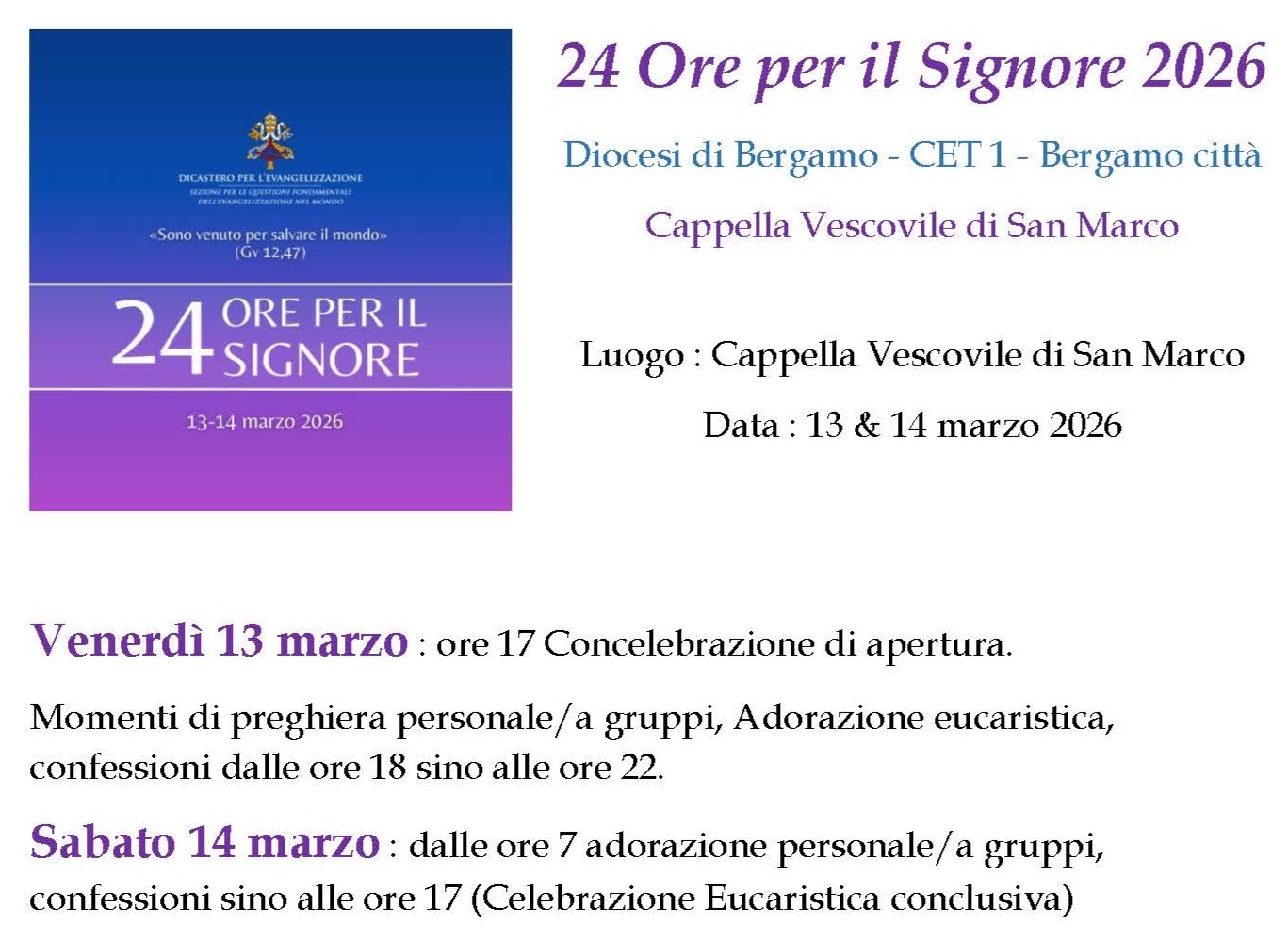 2026 24Ore per il Signore